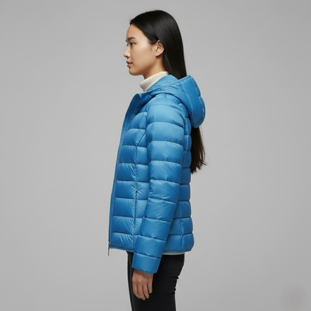 Chaqueta Acolchada Puffer Jacket Mujer Cuello Alto