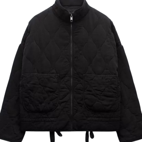 Chaqueta Bomber Acolchada Mujer Cuello Alto Cremallera