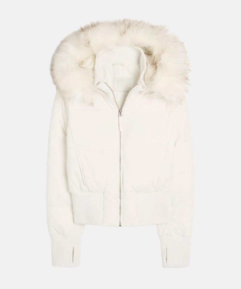 Chaqueta de Plumas Mujer con Capucha Piel Sintética