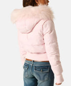 Women's Down Jacket with Faux Fur Hood