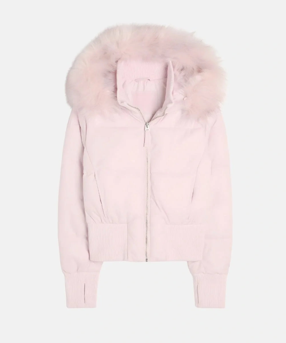 Chaqueta de Plumas Mujer con Capucha Piel Sintética