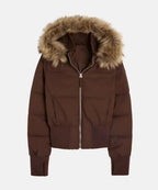 Women's Down Jacket with Faux Fur Hood