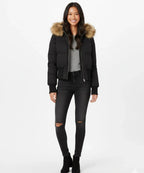 Women's Down Jacket with Faux Fur Hood