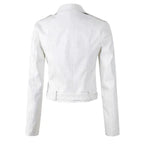 Women's Faux Leather Asymmetric Zip Biker Jacket