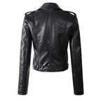 Women's Faux Leather Asymmetric Zip Biker Jacket