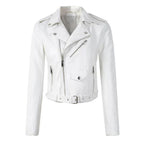Women's Faux Leather Asymmetric Zip Biker Jacket