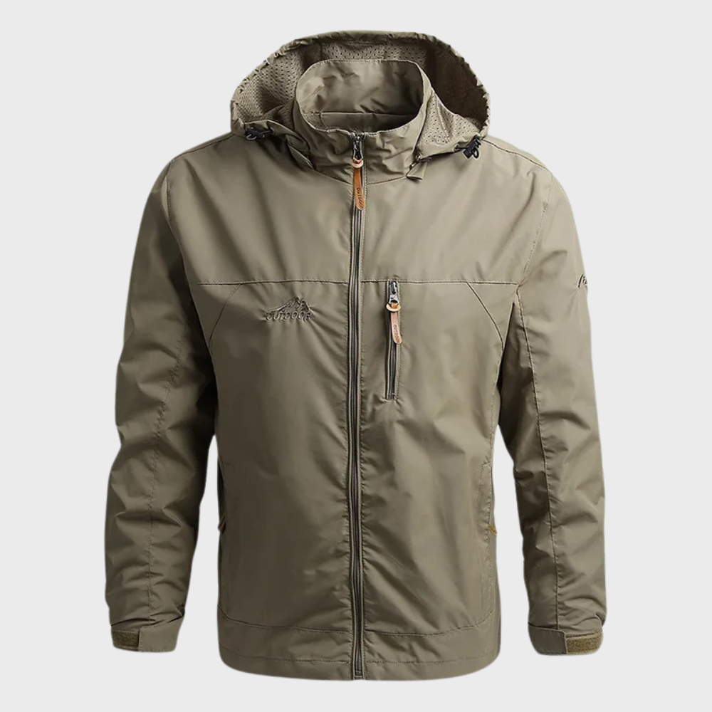 Chaqueta Impermeable Hombre con Capucha Cortavientos