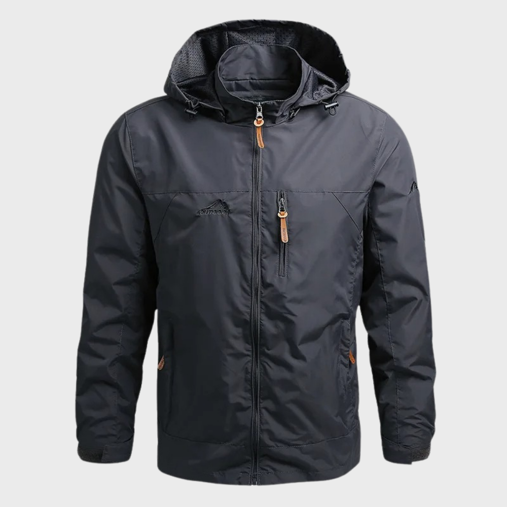 Chaqueta Impermeable Hombre con Capucha Cortavientos