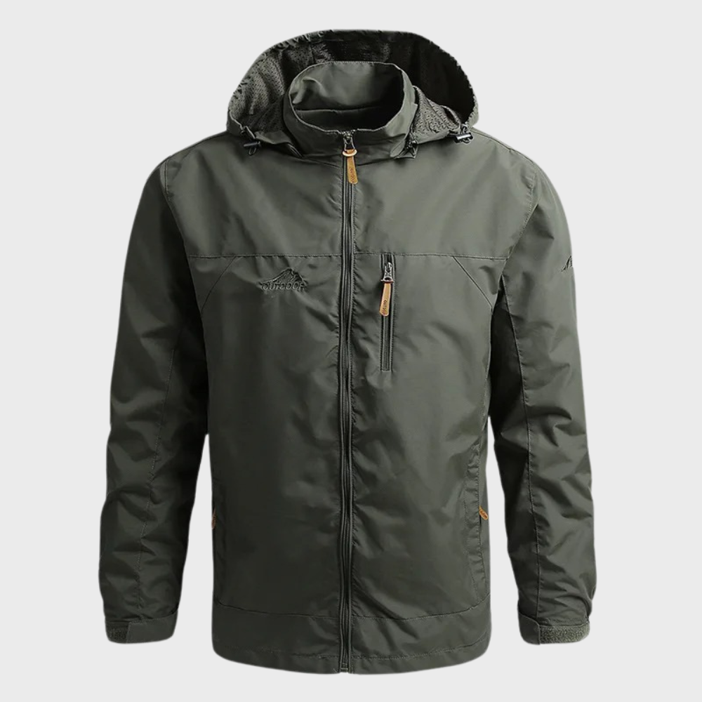 Chaqueta Impermeable Hombre con Capucha Cortavientos
