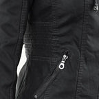 Women's Faux Leather Biker Jacket with Hood
